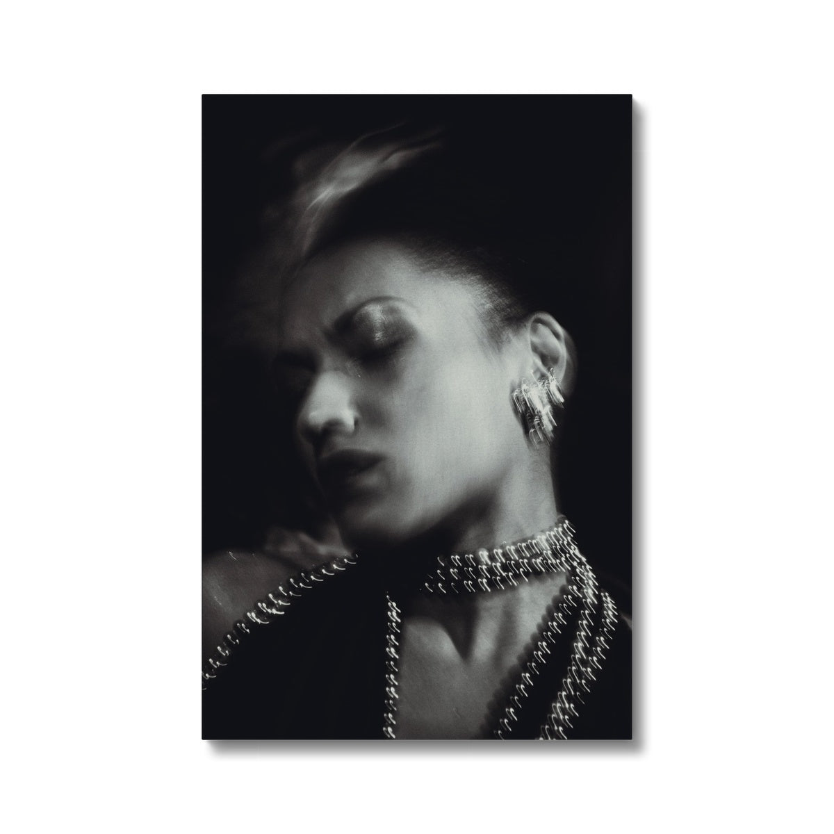05 Jazz It Up – Lady Singer Fine Art Black and White Photography printed on  Eco Canvas