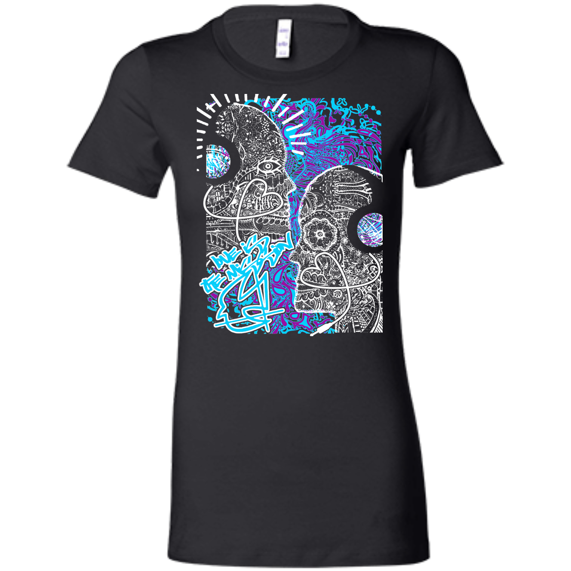 Intricated Urban Hippie Street Art – Love Is The Mission 07 Tee&Tank Lady Pimamour