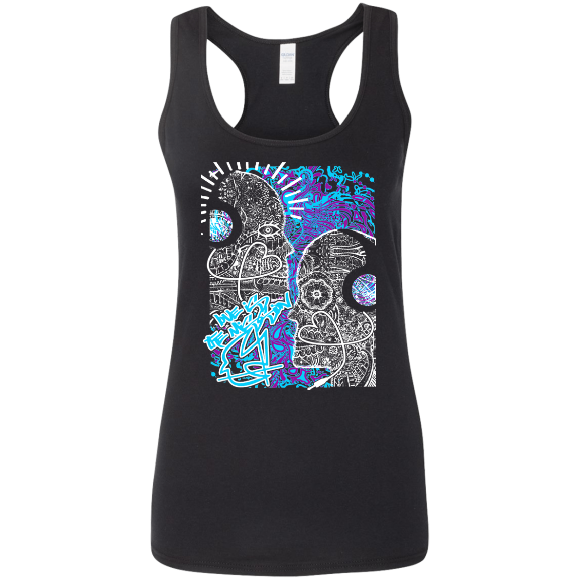 Intricated Urban Hippie Street Art – Love Is The Mission 07 Tee&Tank Lady Pimamour