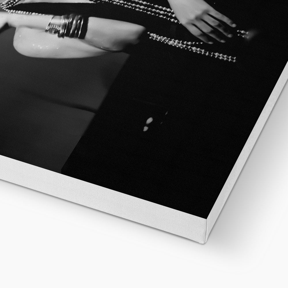 01 Jazz It Up – Lady Singer Fine Art Black and White Photography printed on  Eco Canvas