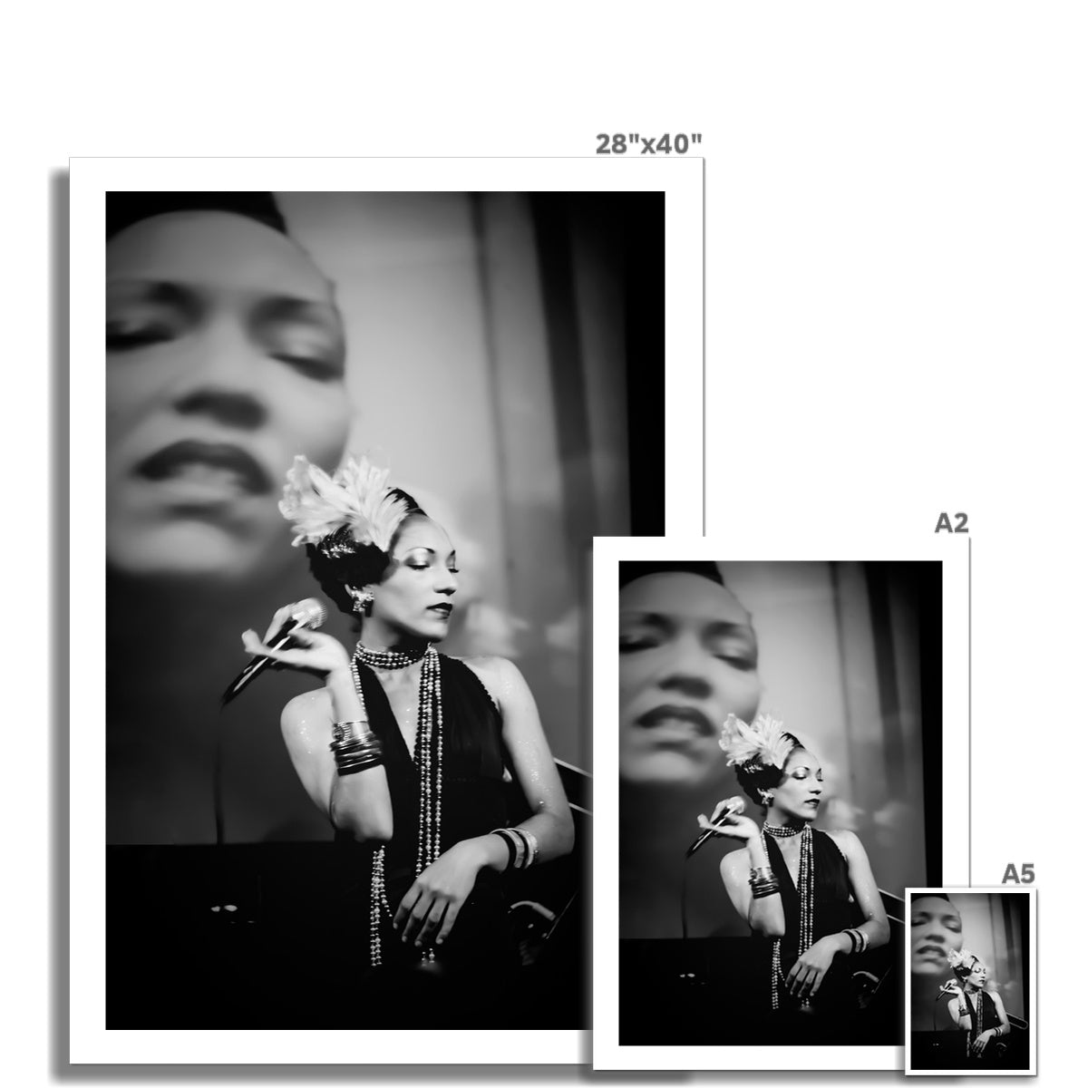 01 Jazz It Up – Lady Singer Fine Art Black and White Photography printed on  Photo Art Print