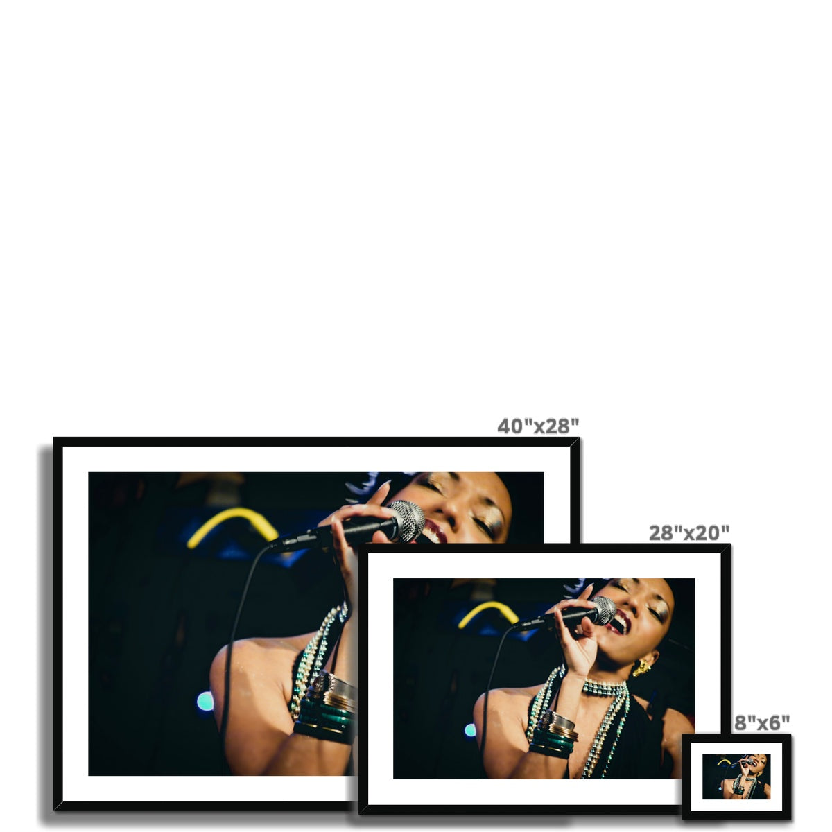 03 Jazz It Up – Lady Singer Fine Art Color Photography printed on  Framed & Mounted Print