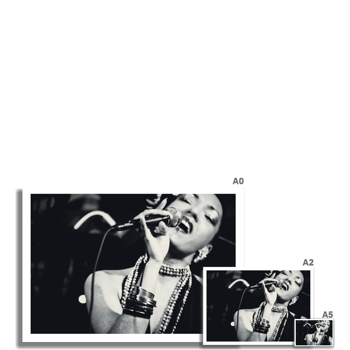 04 Jazz It Up – Lady Singer Fine Art Black and White Photography printed on  Hahnemühle Photo Rag Print