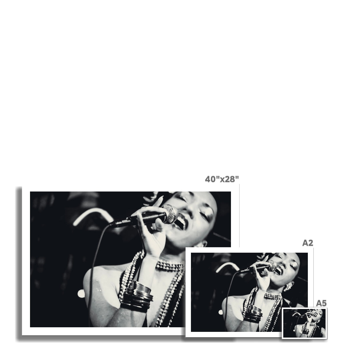 04 Jazz It Up – Lady Singer Fine Art Black and White Photography printed on  Photo Art Print