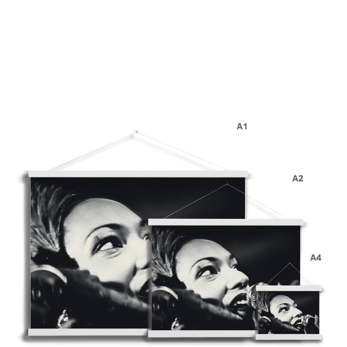 06 Jazz It Up – Lady Singer Fine Art Black and White Photography printed on  Fine Art Print with Hanger