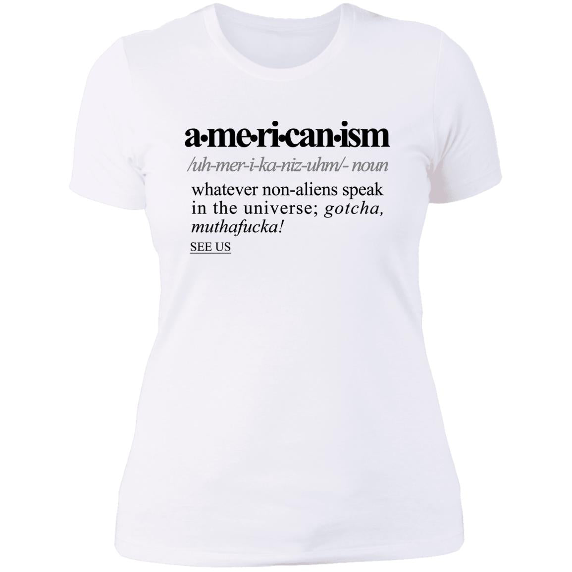 Americanism BLK - Sarcastic Talkative Smart Ass Slogan Word & Text Tee&Tank Lady-Pimamour