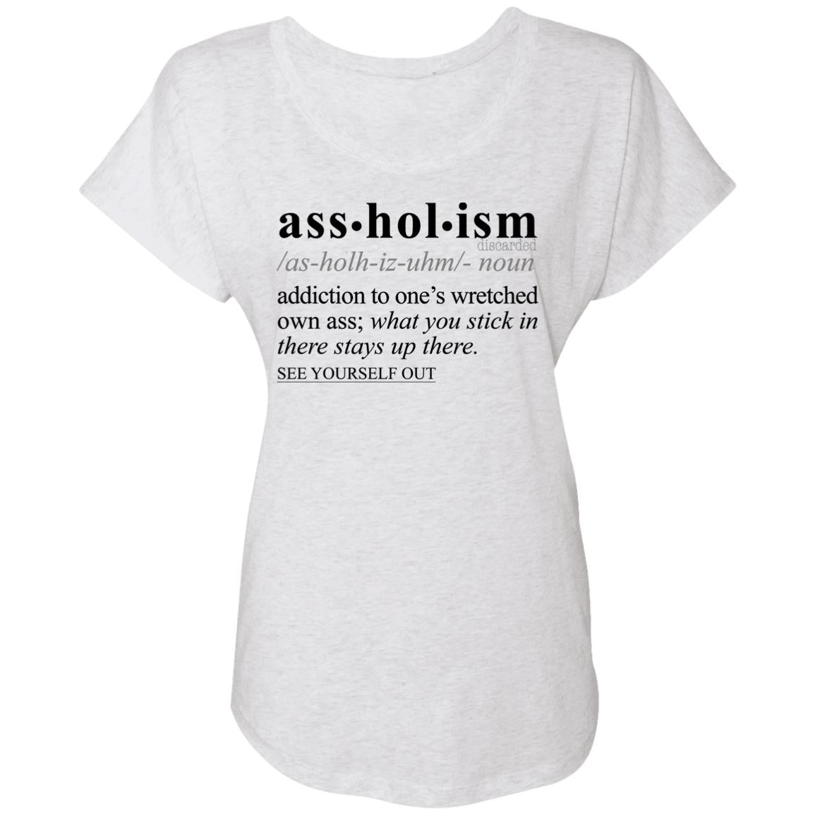 Assholism BLK - Sarcastic Talkative Smart Ass Slogan Word & Text Tee&Tank Lady-Pimamour