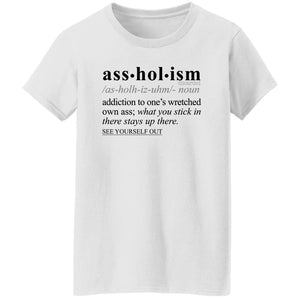 Assholism BLK - Sarcastic Talkative Smart Ass Slogan Word & Text Tee&Tank Lady-Pimamour