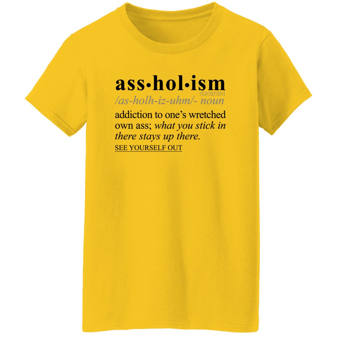 Assholism BLK - Sarcastic Talkative Smart Ass Slogan Word & Text Tee&Tank Lady-Pimamour