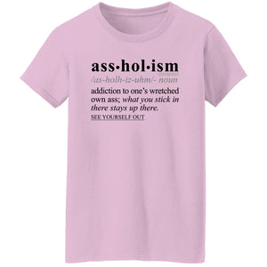 Assholism BLK - Sarcastic Talkative Smart Ass Slogan Word & Text Tee&Tank Lady-Pimamour