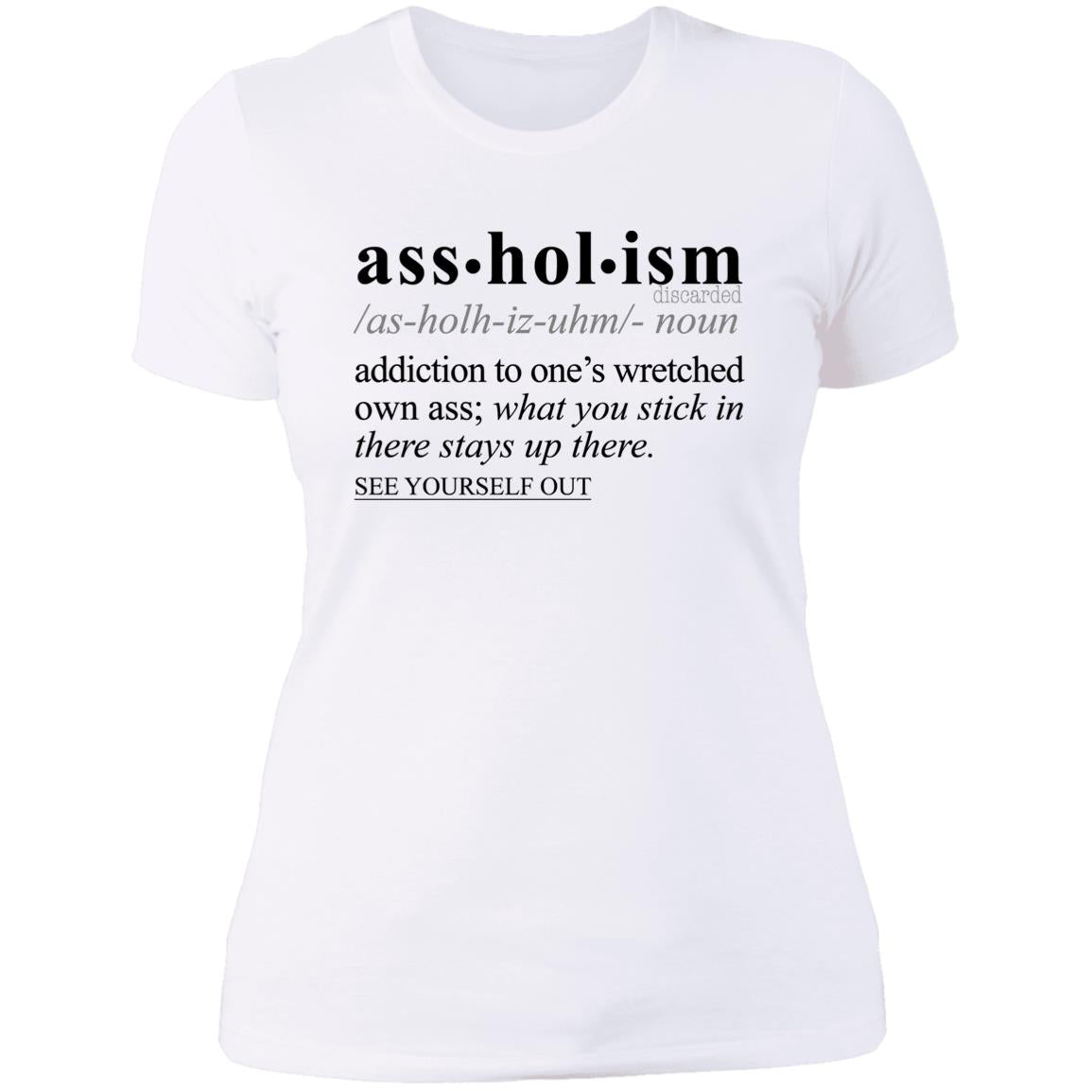 Assholism BLK - Sarcastic Talkative Smart Ass Slogan Word & Text Tee&Tank Lady-Pimamour