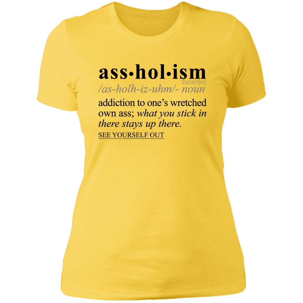 Assholism BLK - Sarcastic Talkative Smart Ass Slogan Word & Text Tee&Tank Lady-Pimamour