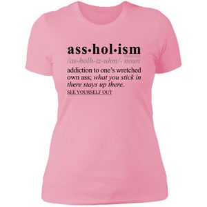 Assholism BLK - Sarcastic Talkative Smart Ass Slogan Word & Text Tee&Tank Lady-Pimamour