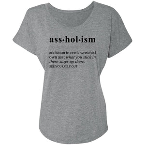 Assholism BLK - Sarcastic Talkative Smart Ass Slogan Word & Text Tee&Tank Lady-Pimamour