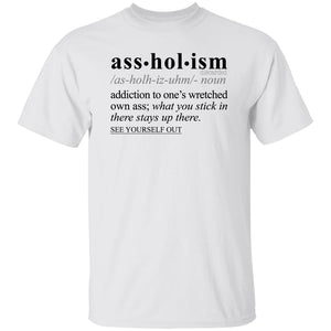 Assholism BLK - Sarcastic Talkative Smart Ass Slogan Word & Text Tee&Tank Men/Unisex-Pimamour