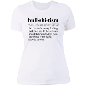 Bullshitism BLK - Sarcastic Talkative Smart Ass Slogan Word & Text Tee&Tank Lady-Pimamour