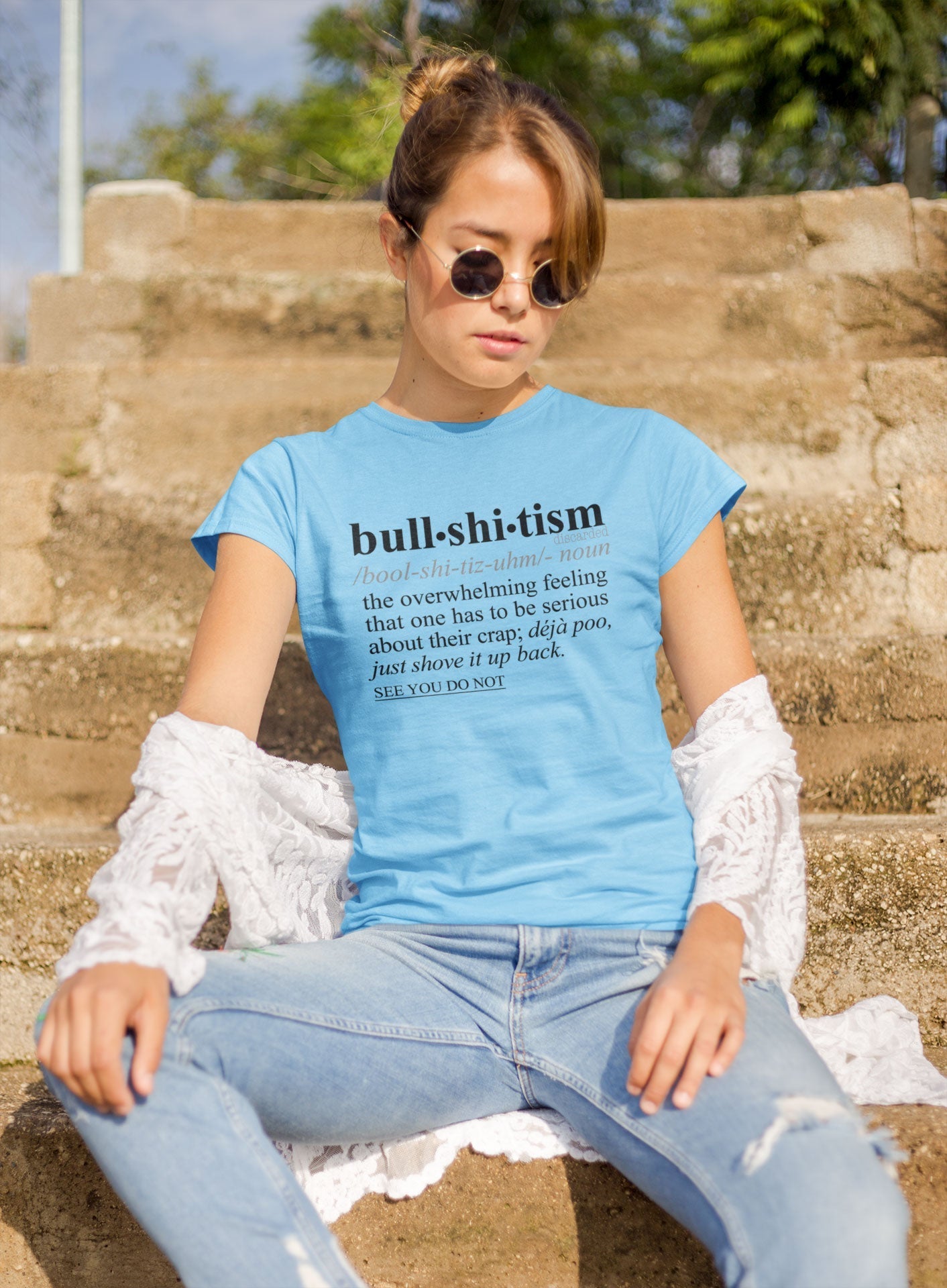 Bullshitism BLK - Sarcastic Talkative Smart Ass Slogan Word & Text Tee&Tank Lady-Pimamour