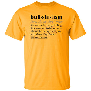 Bullshitism BLK - Sarcastic Talkative Smart Ass Slogan Word & Text Tee&Tank Men/Unisex-Pimamour