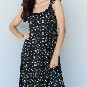 Doublju In The Garden Ruffle Floral Maxi Dress in  Black Yellow Floral-Pimamour