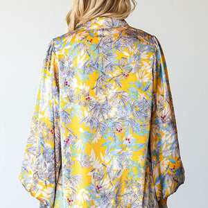 First Love Full Size Floral Lantern Sleeve Blouse-Pimamour