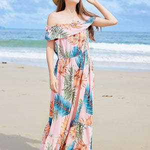 Full Size Ruffled Off-Shoulder Flutter Sleeve Maxi Dress-Pimamour