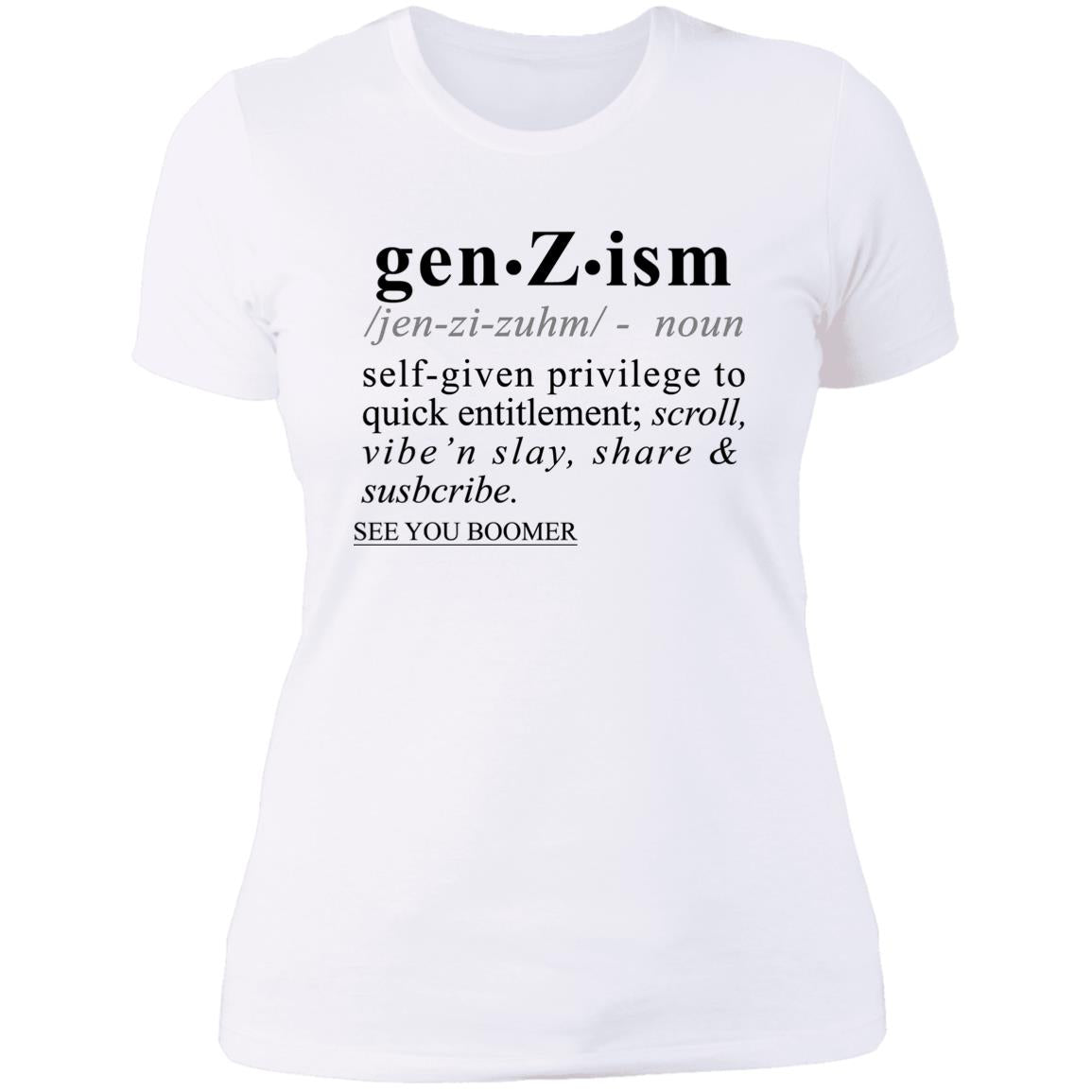 Gen-Z-ism BLK - Sarcastic Talkative Smart Ass Slogan Word & Text Tee&Tank Lady-Pimamour