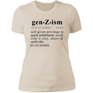 Gen-Z-ism BLK - Sarcastic Talkative Smart Ass Slogan Word & Text Tee&Tank Lady-Pimamour