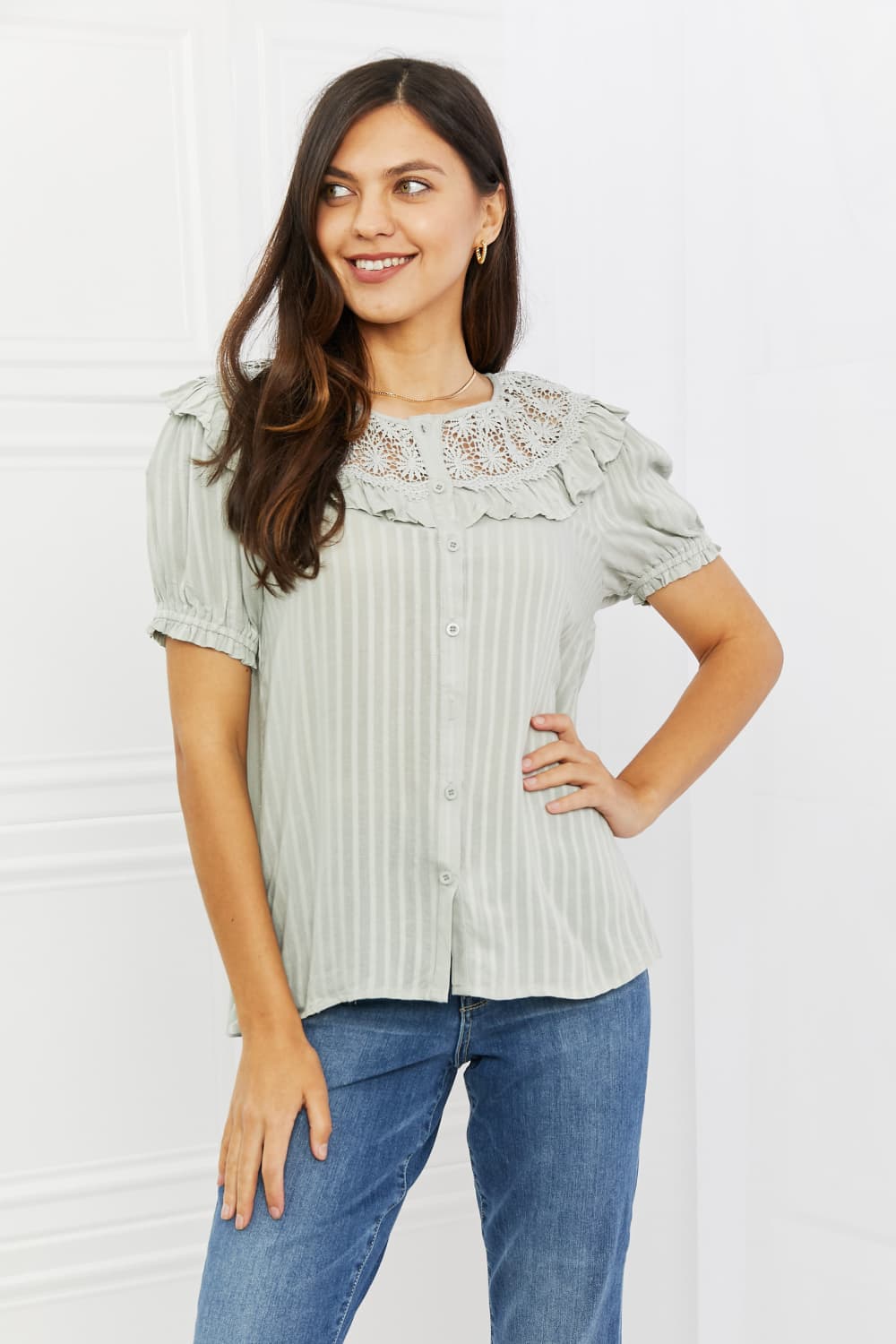 HEYSON Sweet Talk Full Size Short Sleeve Top-Pimamour