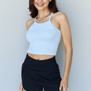 Ninexis Everyday Staple Soft Modal Short Strap Ribbed Tank Top in Blue-Pimamour