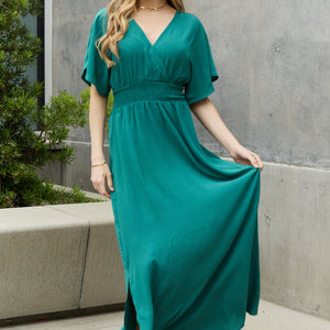 ODDI Full Size Woven Wrap Maxi Dress-Pimamour