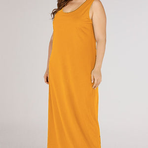 Plus Size Scoop Neck Maxi Tank Dress-Pimamour