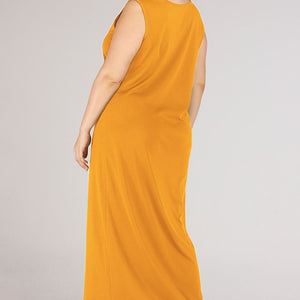 Plus Size Scoop Neck Maxi Tank Dress-Pimamour