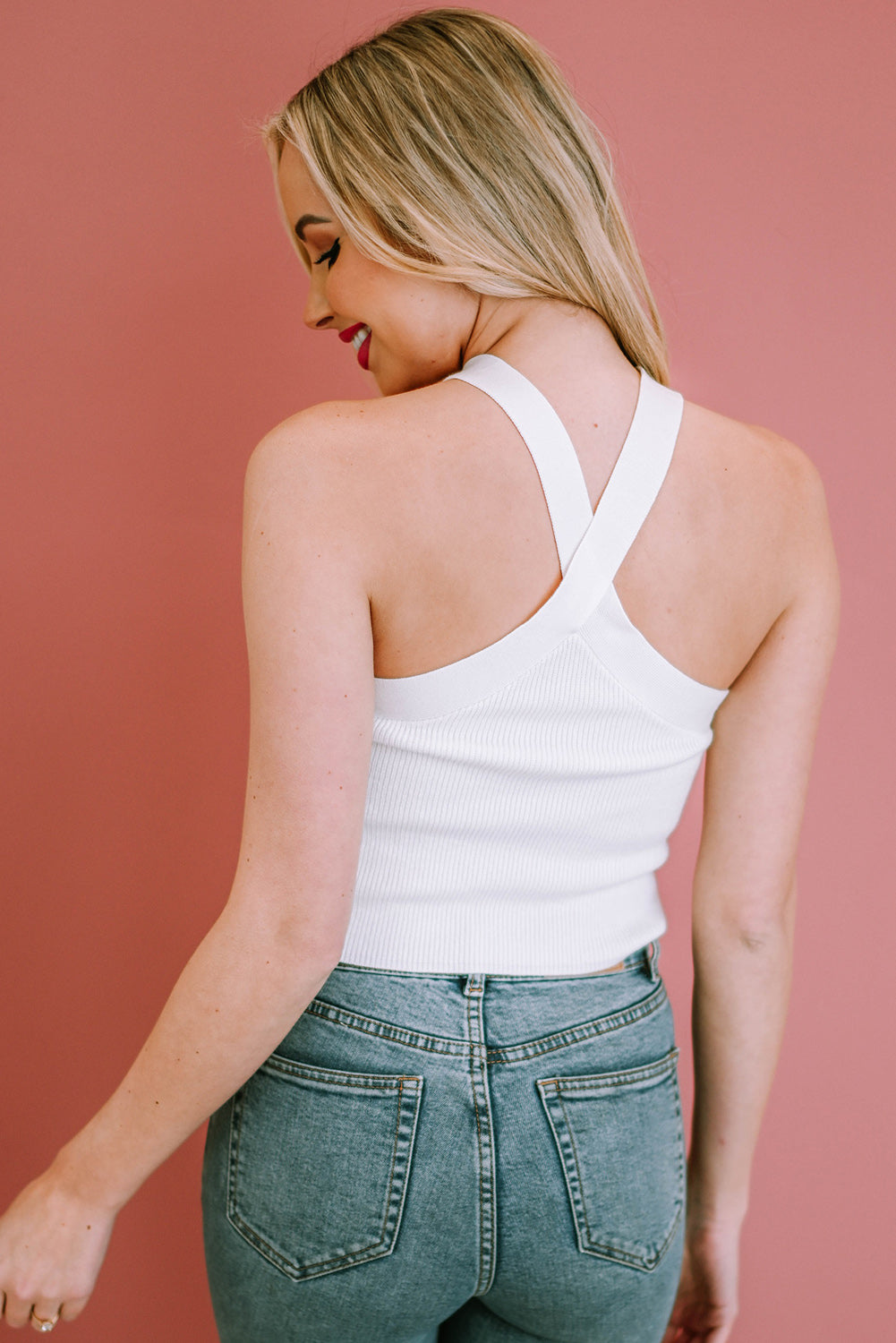 Ribbed Sleeveless Cropped Top-Pimamour