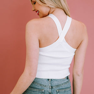 Ribbed Sleeveless Cropped Top-Pimamour