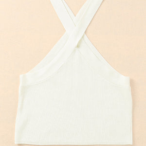 Ribbed Sleeveless Cropped Top-Pimamour