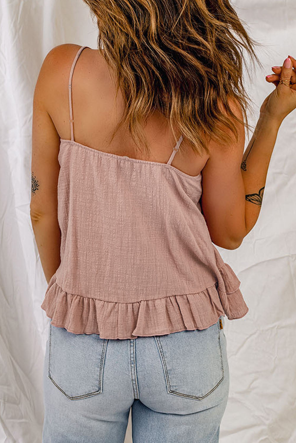 Ruffled Scoop Neck Sleeveless Cami-Pimamour