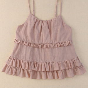 Ruffled Scoop Neck Sleeveless Cami-Pimamour