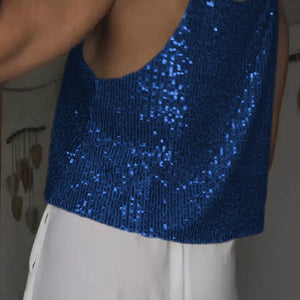 Sequin Deep V Tank-Pimamour