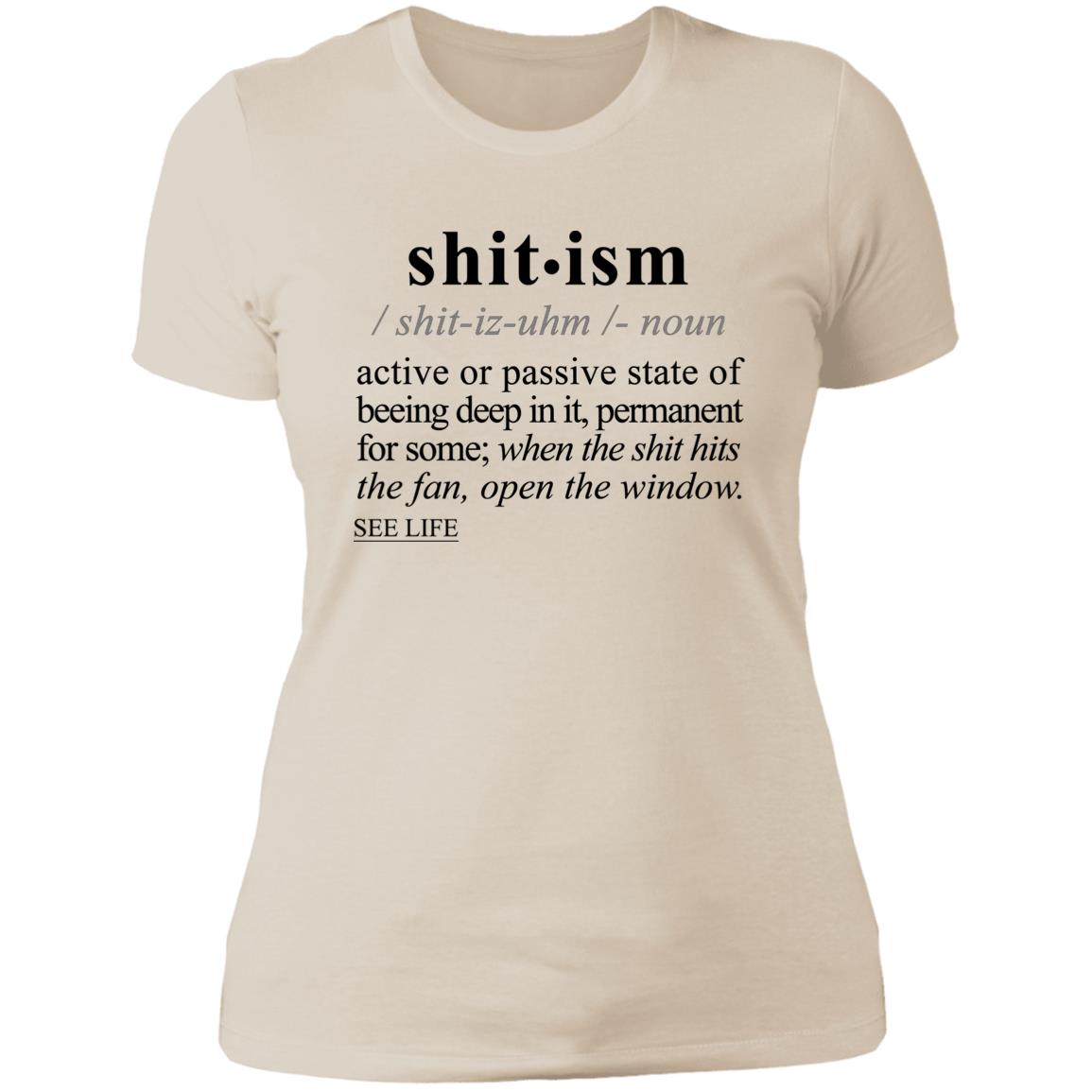 Shitism BLK - Sarcastic Talkative Smart Ass Slogan Word & Text Tee&Tank Lady-Pimamour