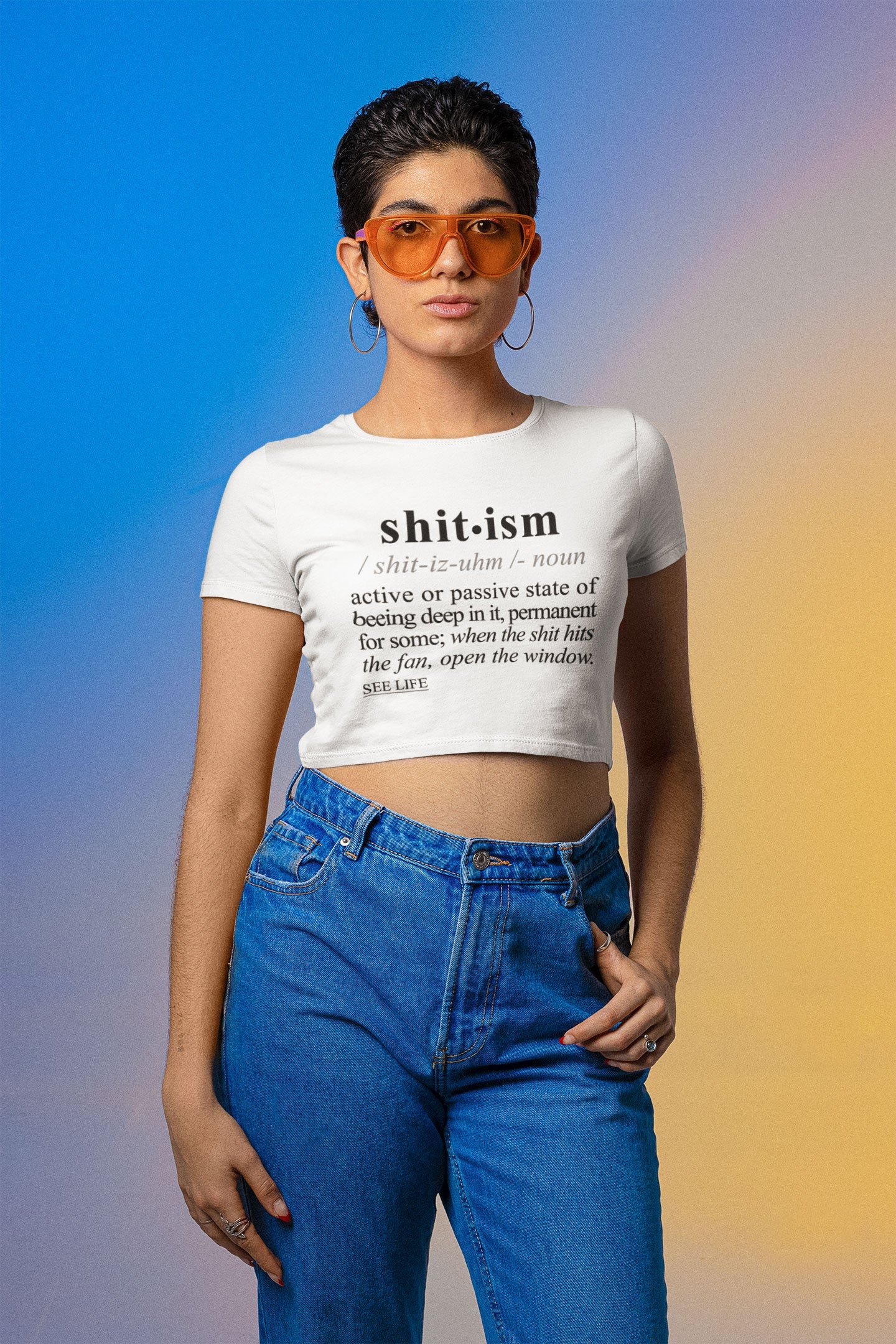 Shitism BLK - Sarcastic Talkative Smart Ass Slogan Word & Text Tee&Tank Lady-Pimamour