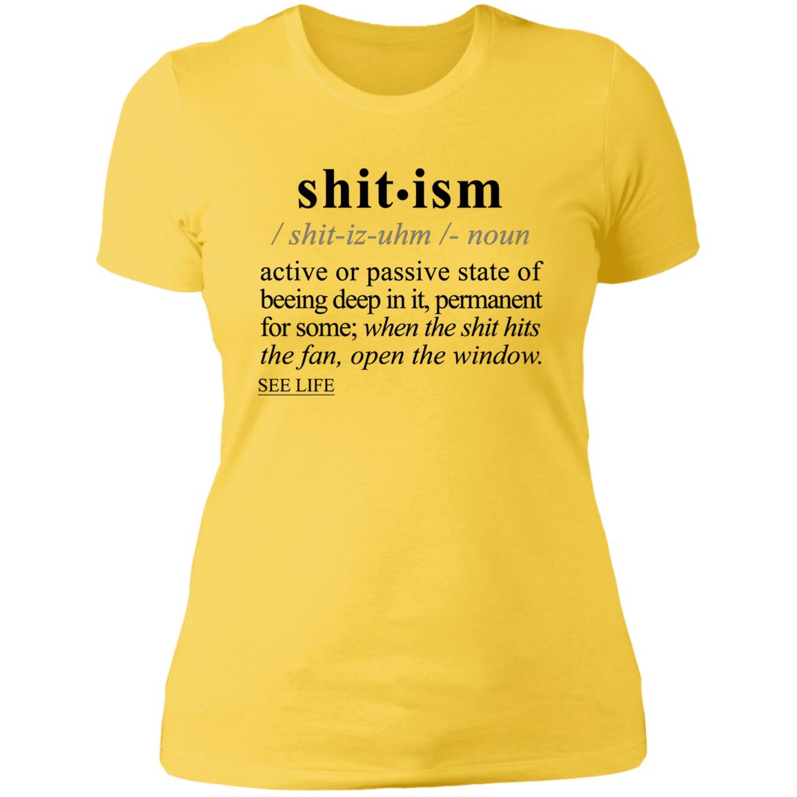 Shitism BLK - Sarcastic Talkative Smart Ass Slogan Word & Text Tee&Tank Lady-Pimamour