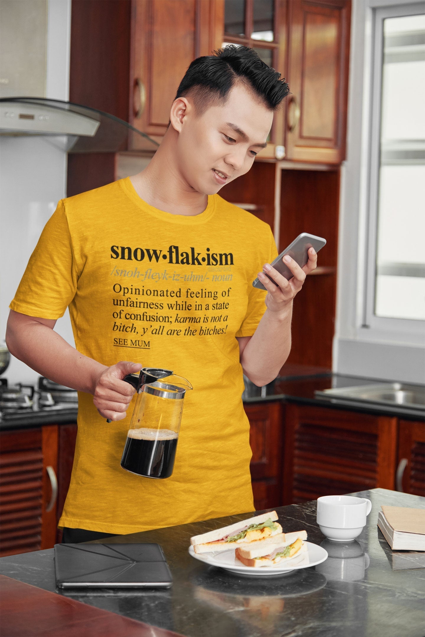 Snowflakism BLK - Sarcastic Talkative Smart Ass Slogan Word & Text Tee&Tank Men/Unisex-Pimamour