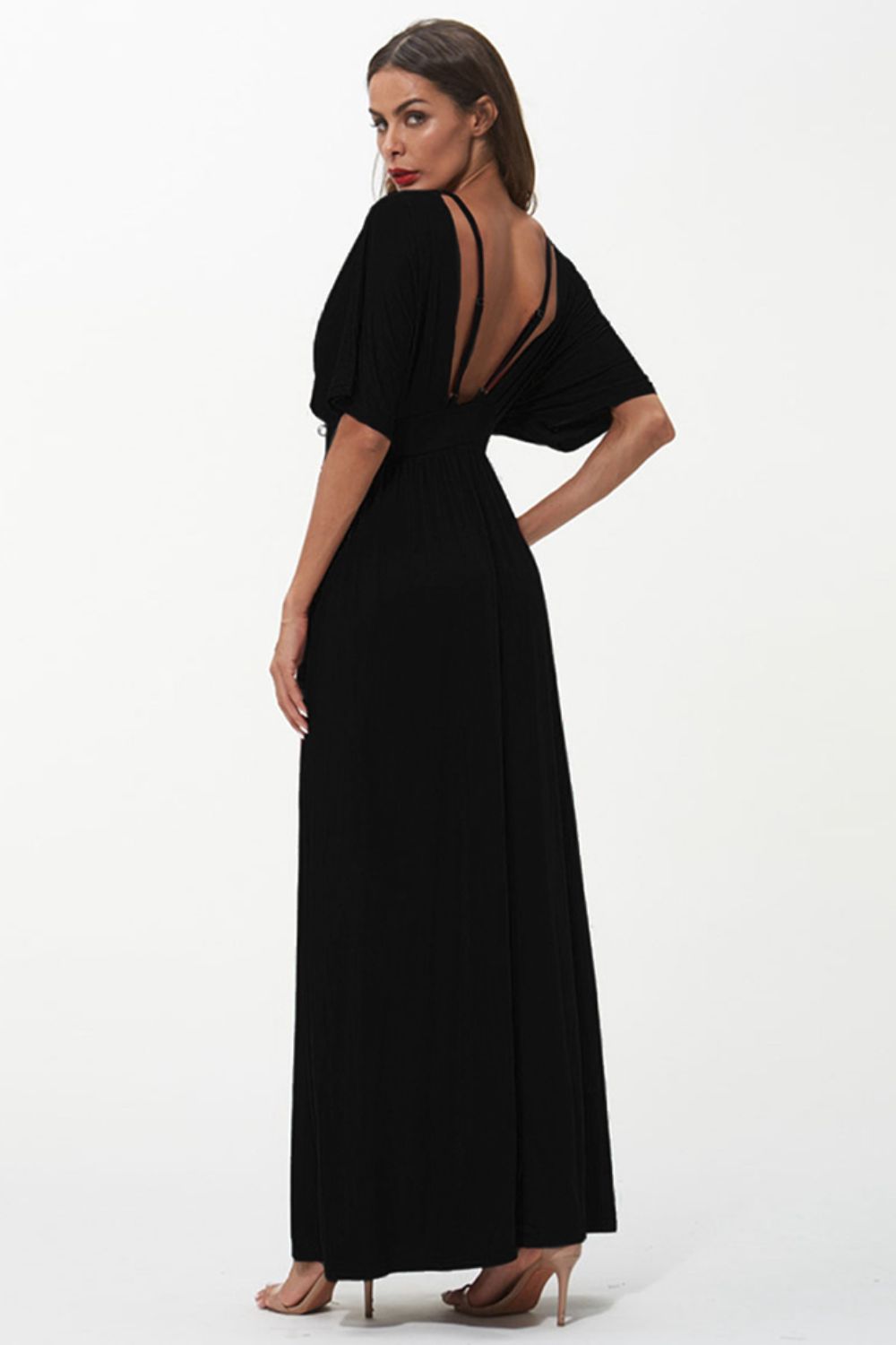 Strappy Neck Maxi Dress-Pimamour