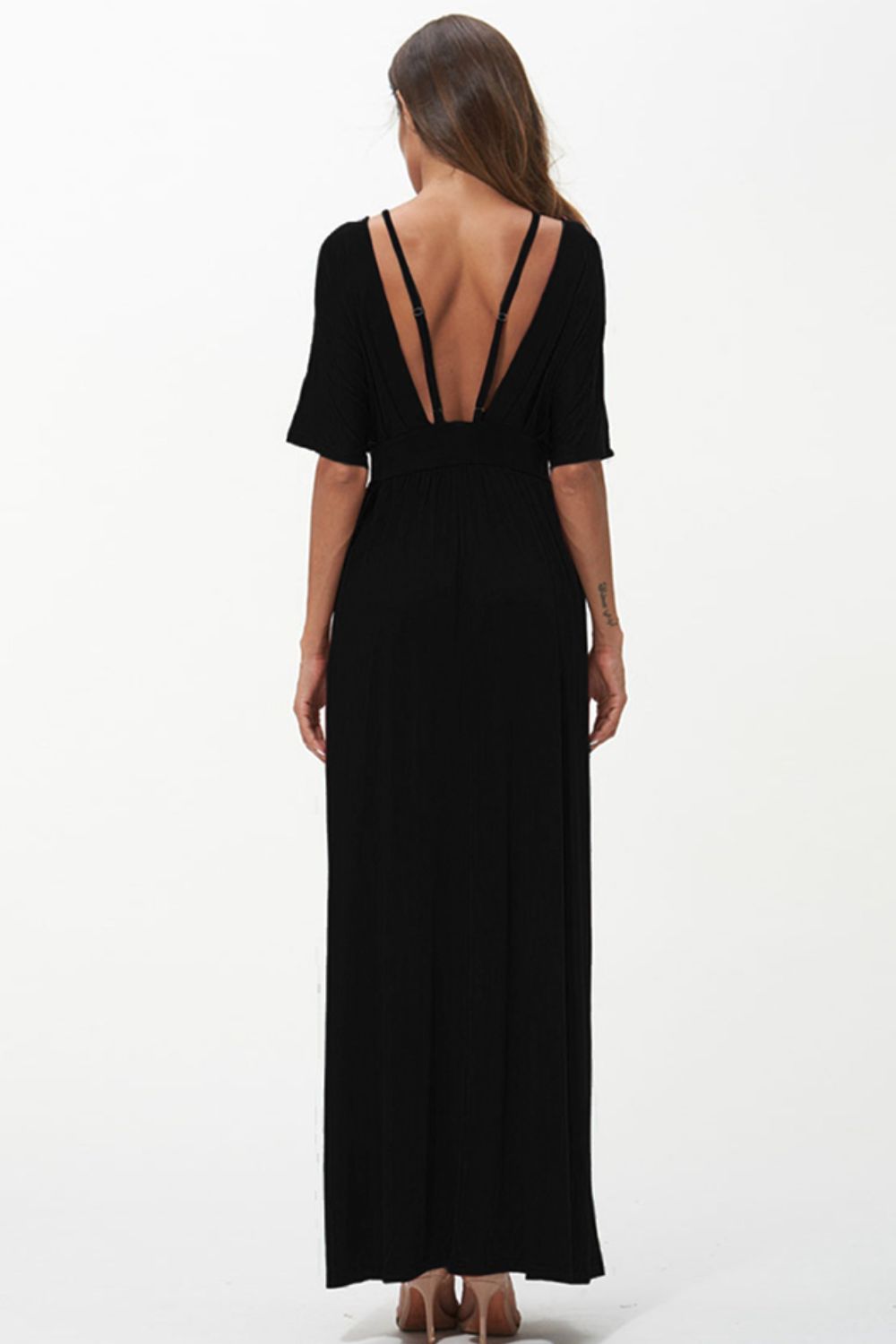 Strappy Neck Maxi Dress-Pimamour