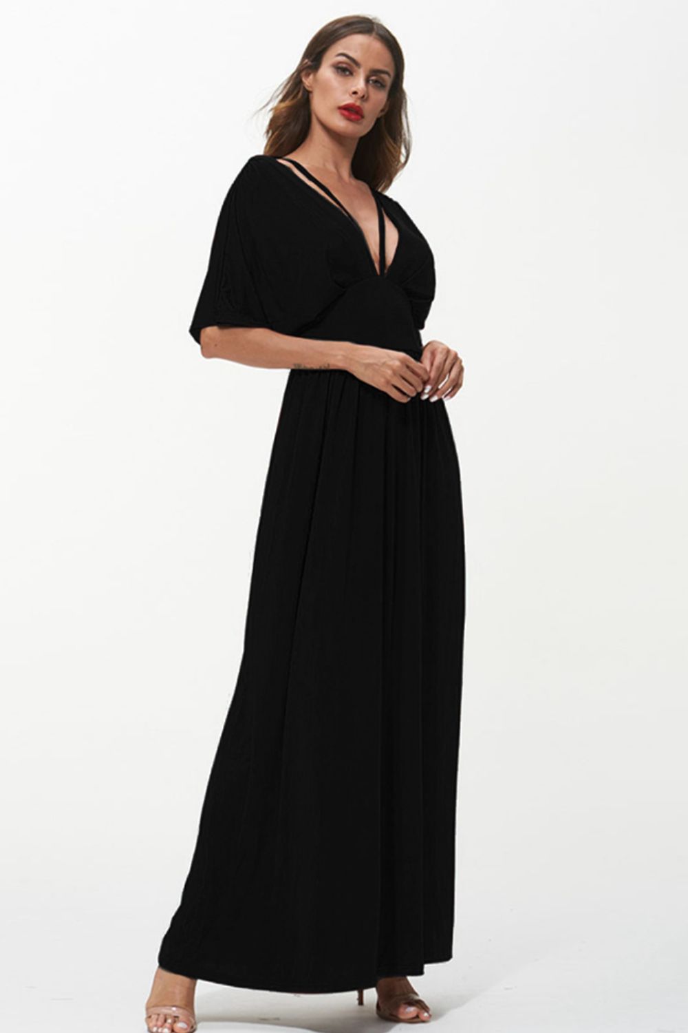 Strappy Neck Maxi Dress-Pimamour