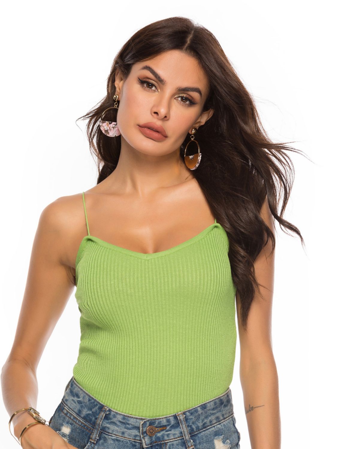 Sweetheart Neck Knit Cami-Pimamour