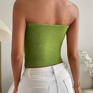 Sweetheart Neck Knit Tube Top-Pimamour