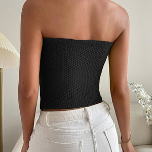 Sweetheart Neck Knit Tube Top-Pimamour