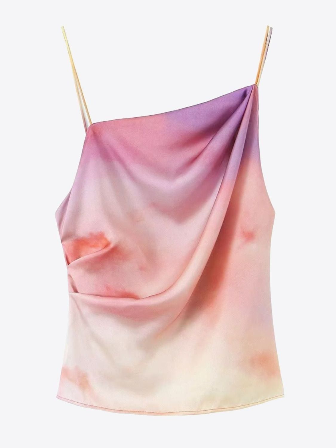 Tie-Dye Asymmetrical Neck Ruched Cami-Pimamour