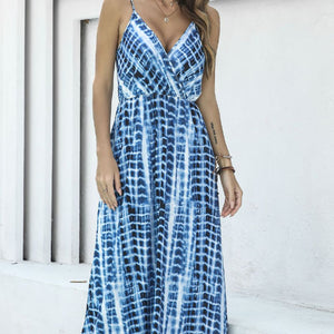 Tie-Dye Spaghetti Strap Maxi Dress-Pimamour